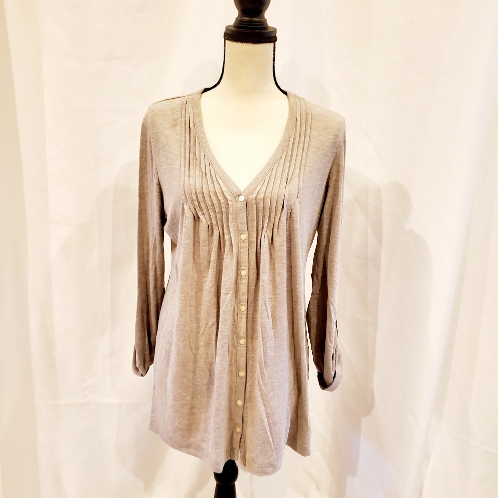 Banana Republic Long Sleeve Split V Neck L